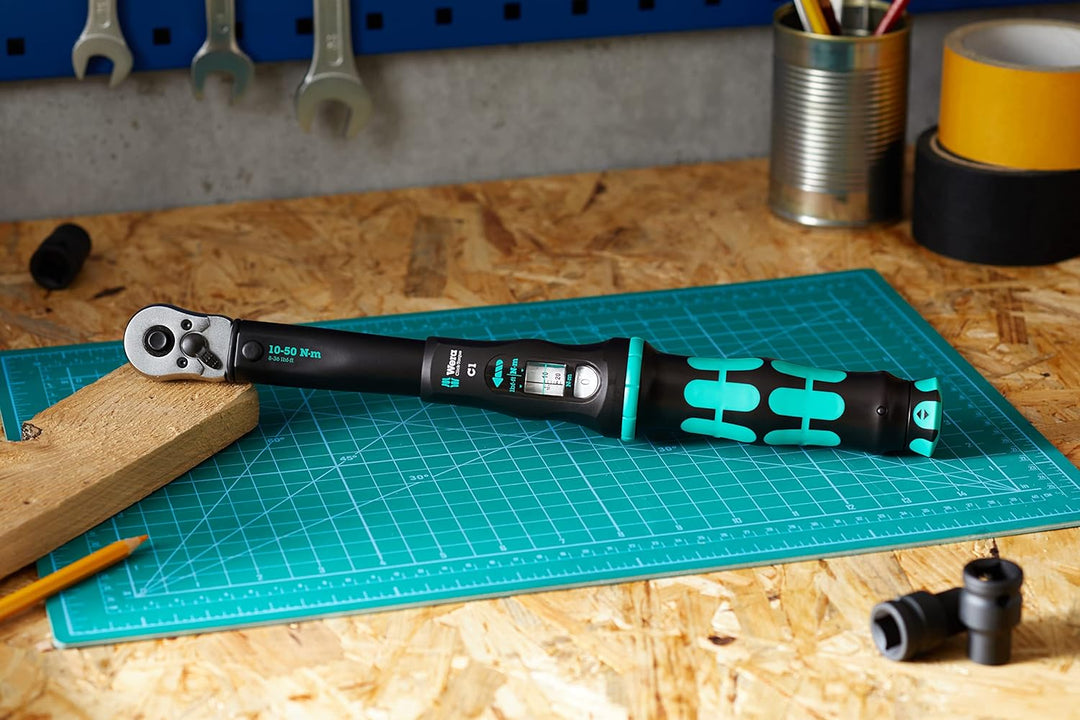 Wera 05075620001 Click-Torque C 1 Drehmomentschlüssel mit Umschaltknarre Schwarz, Grün, 1/2", 10-50