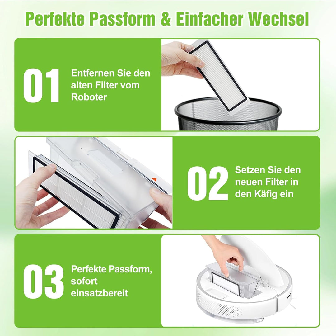 10 Stück Hepa-Filter für Xiaomi Roborock S5 Max S6 S6 Pure S6 MaxV S60 S65 S5 S50 S55 E25 E35 Staubs