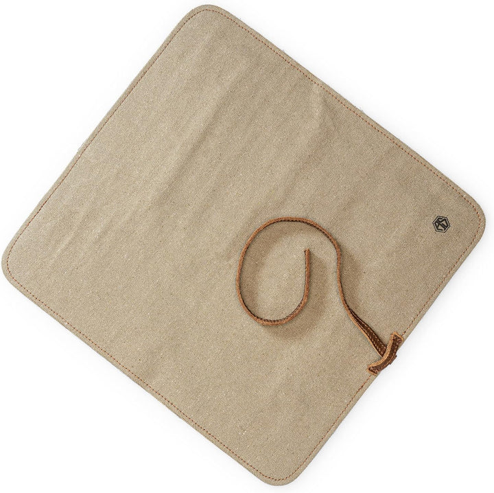 Angus Stoke Messertasche Kochmesser aus Canvas Tuch und Leder - Kochmesserrolle gross – Messer Tasch