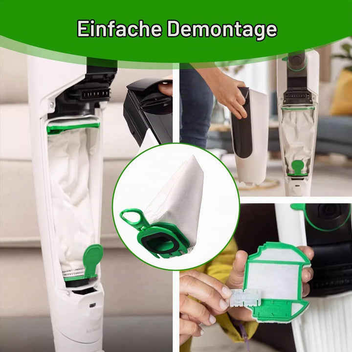 12 Stück Staubbeutel für Vorwerk Kobold VB100,Staubsaugerbeutel,Mit 4 Motorfiltern, 2 Bürsten, Staub