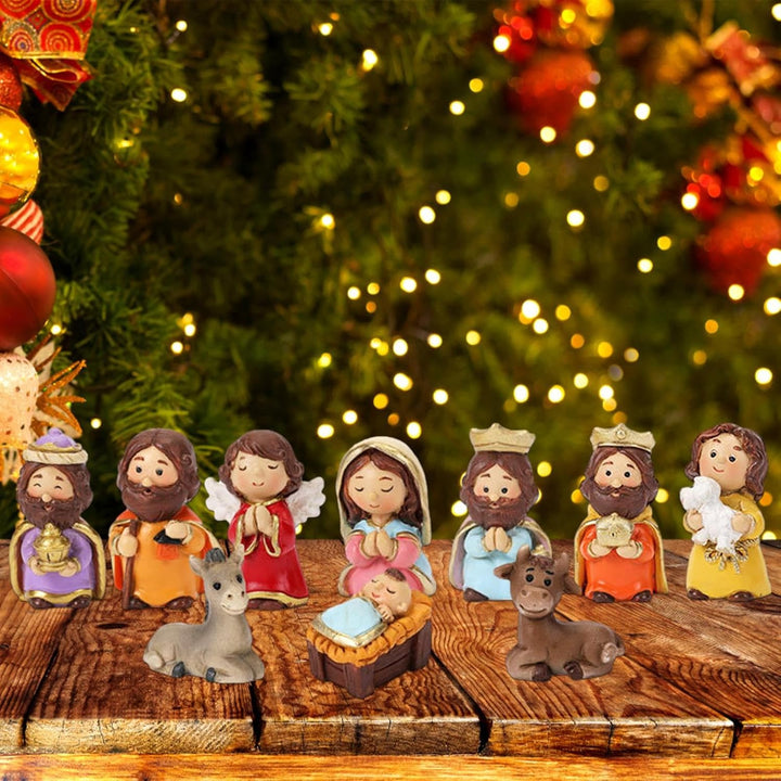 Mineatig Krippensets Für Weihnachten, Krippenfiguren Set, Harz Weihnachtsfiguren, Krippenset, Harz K