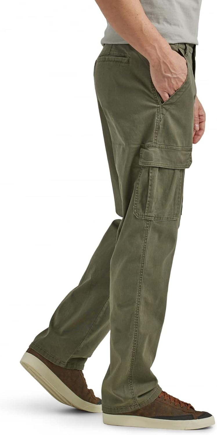 Wrangler Authentics Herren Cargohose mit Lockerer Passform Lässige Hose 29W / 30L Oliv/Blatt für Mic