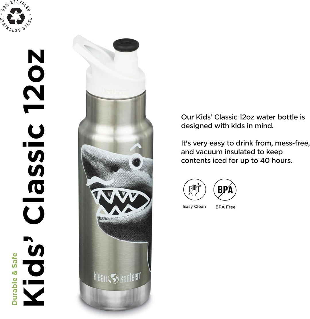 Klean Kanteen Unisex – Erwachsene Classic Sport Flasche Einheitsgrösse Single Mr. Shark, Einheitsgrö