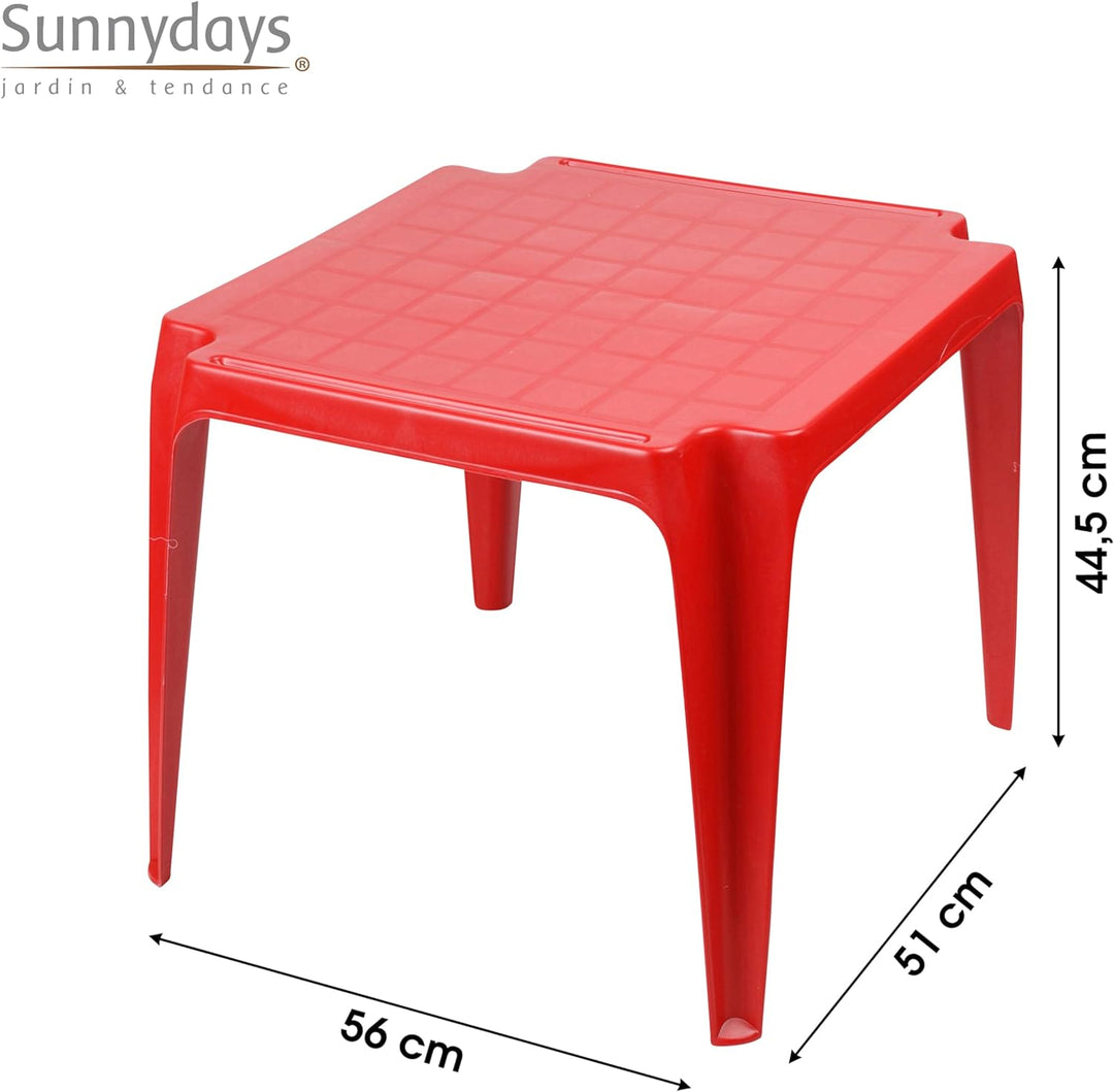 Stapelbarer Kindertisch, Made in Italy, 56 x 52 x 44 cm, rote Farbe