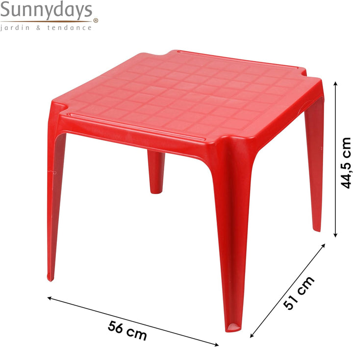 Stapelbarer Kindertisch, Made in Italy, 56 x 52 x 44 cm, rote Farbe