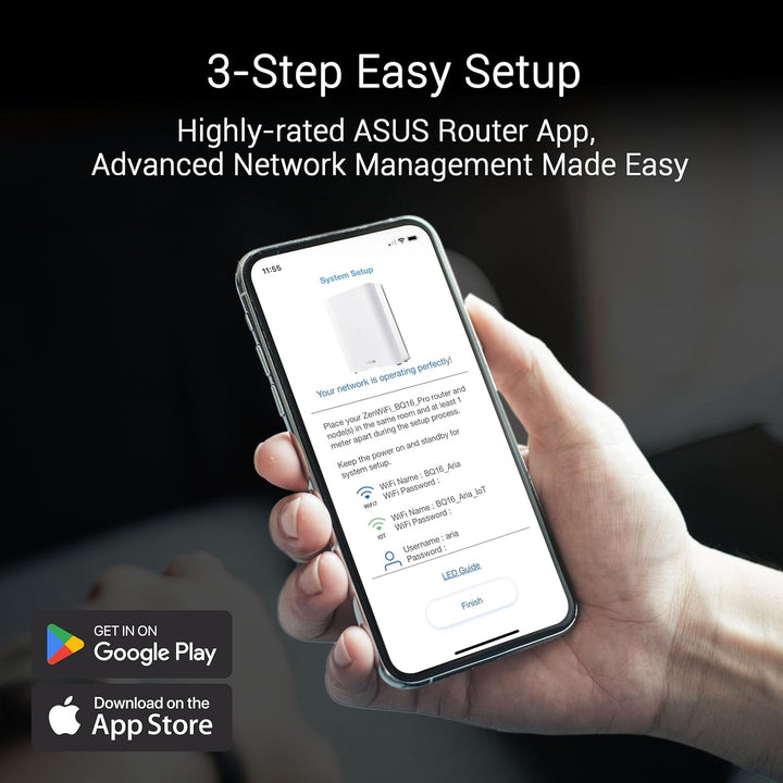 ASUS ZenWiFi BQ16 2er Set BE2500 Quad Band WiFi7 Mesh Router (bis zu 740qm Abdeckung, 2X 10G Ports,