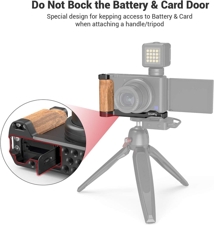 SMALLRIG L Platte L Bracket mit Holzgriff für Sony ZV1 Kamera - 2936