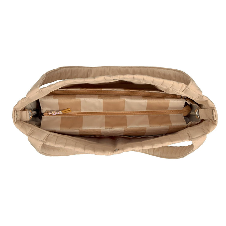 LÄSSIG Baby Wickeltasche Shopper mit Kinderwagenbefestigung/MIX Shopper Cotton beige, Beige