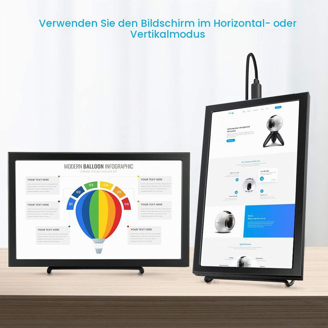 ELECROW Mini Monitor, 8 Zoll IPS Bildschirm for Raspberry Pi Display Externes Screem mit HD-Auflösun