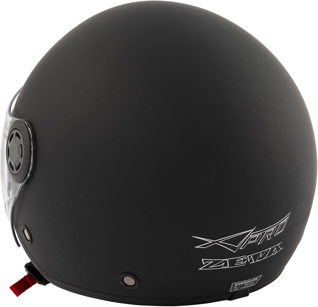 Jethelm Roller Motorrad Helm Zugelassen ECE2205 Lange Klares Visier Sonnenblende 57-58 cm ( M) Schwa