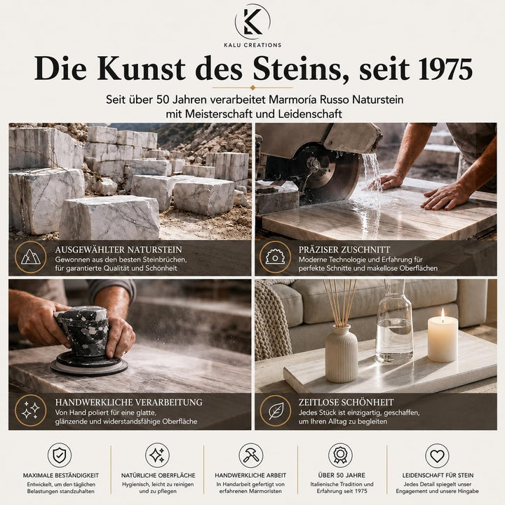 Marble Table – Schneidebrett aus weissem Marmor, 40 x 30 cm, elegant, glänzend, natürlich, ideal für