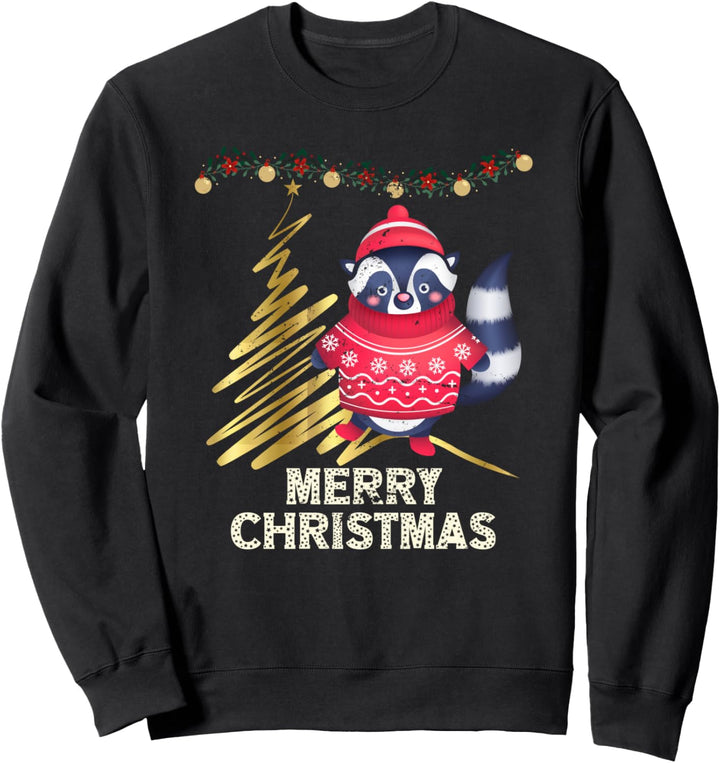 Weihnachten Niedliches Kinder Trash Panda Waschbär Sweatshirt