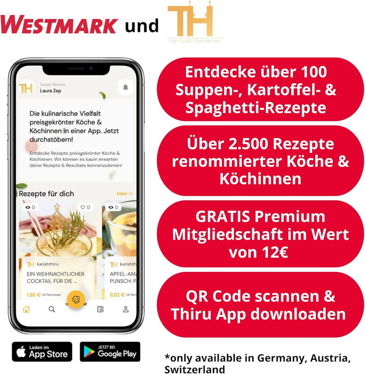 Westmark Küchenhelfer-Set, 6-tlg, Pfannenwender, Schaum-, Spaghettilöffel, Suppenkelle, Kartoffelsta