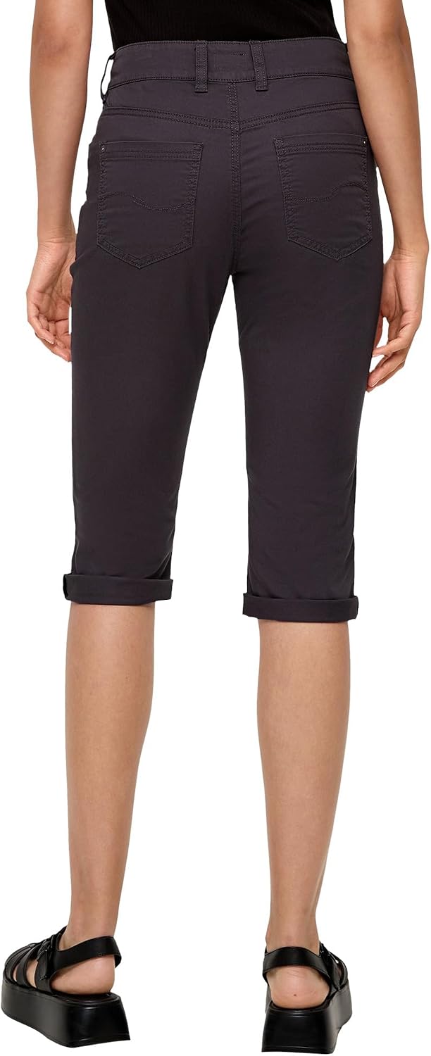 QS Slim: Capri aus Baumwollsatin 38 Grau, 38 Grau