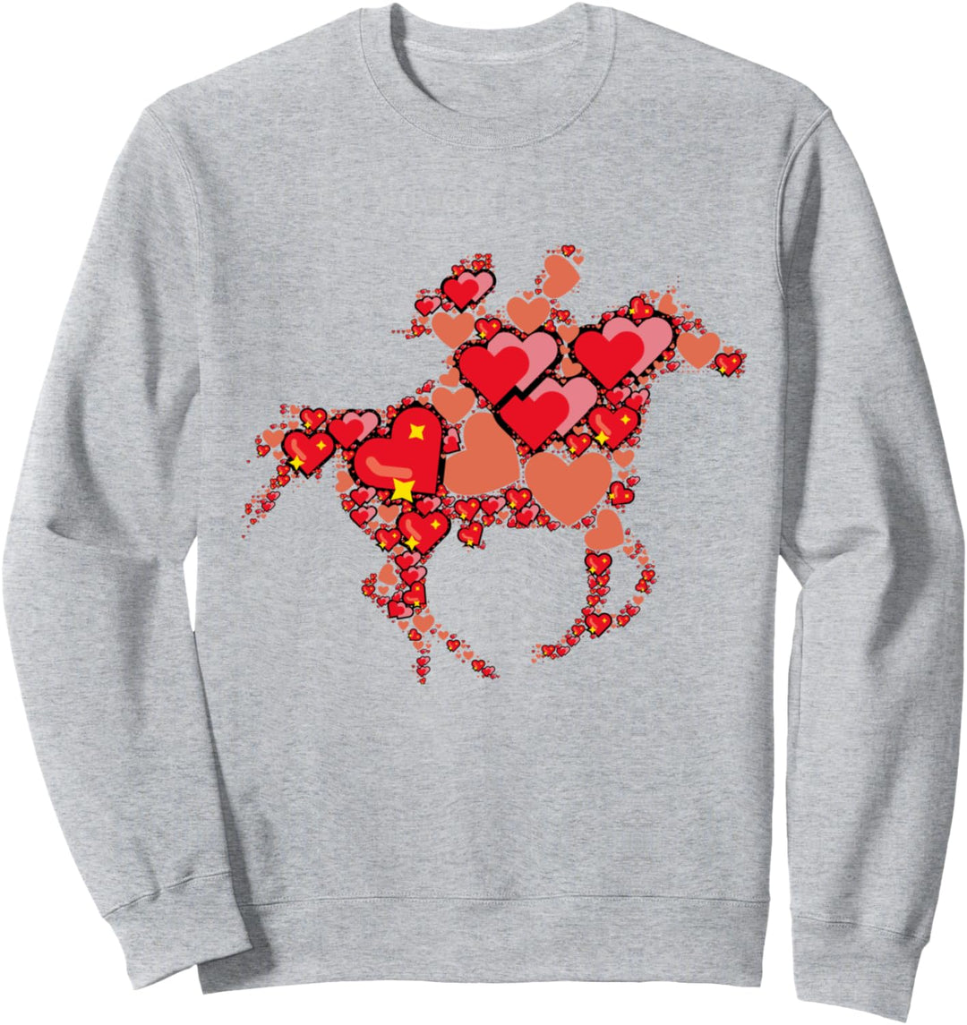 Pferd aus Herzen im Galopp Reitsport Reiterin Mädchen reiten Sweatshirt