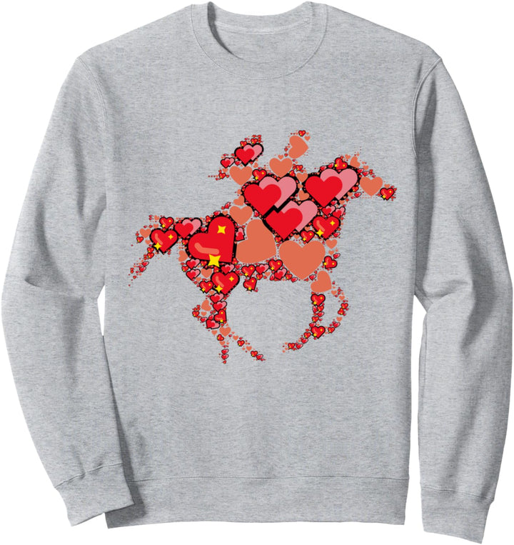 Pferd aus Herzen im Galopp Reitsport Reiterin Mädchen reiten Sweatshirt