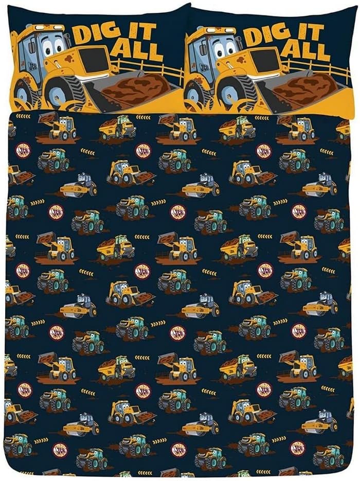 JCB Bettwäsche-Set für Doppelbett, My 1st JCB Joey, offizielles Wende-Bettwäsche-Set, Polyester-Baum