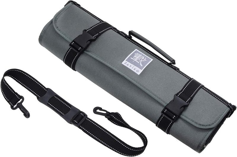 Zayiko Messertasche Kochmesserrolle Kochmesser Roll Tasche mit 13 Fächer für bis zu 12 Messer und ei