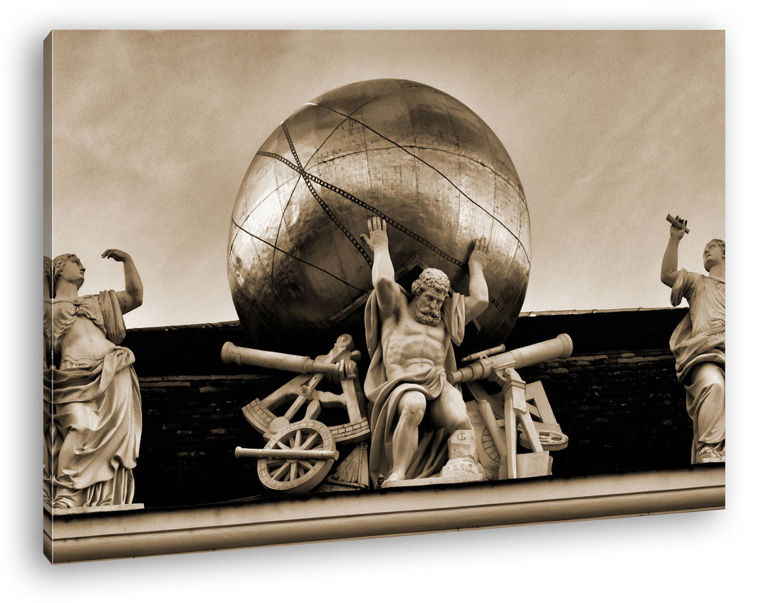 deyoli Atlas Skulptur in Vienna Österreich Format: 60x40 Effekt: Sepia als Leinwandbild, Motiv ferti