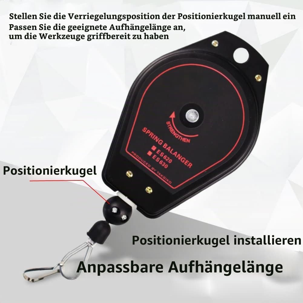ES620 Federzug, Federzug Seilzug Federzughalterung Einziehbarer Feder Balancer Werkzeughalter 0,6~2,