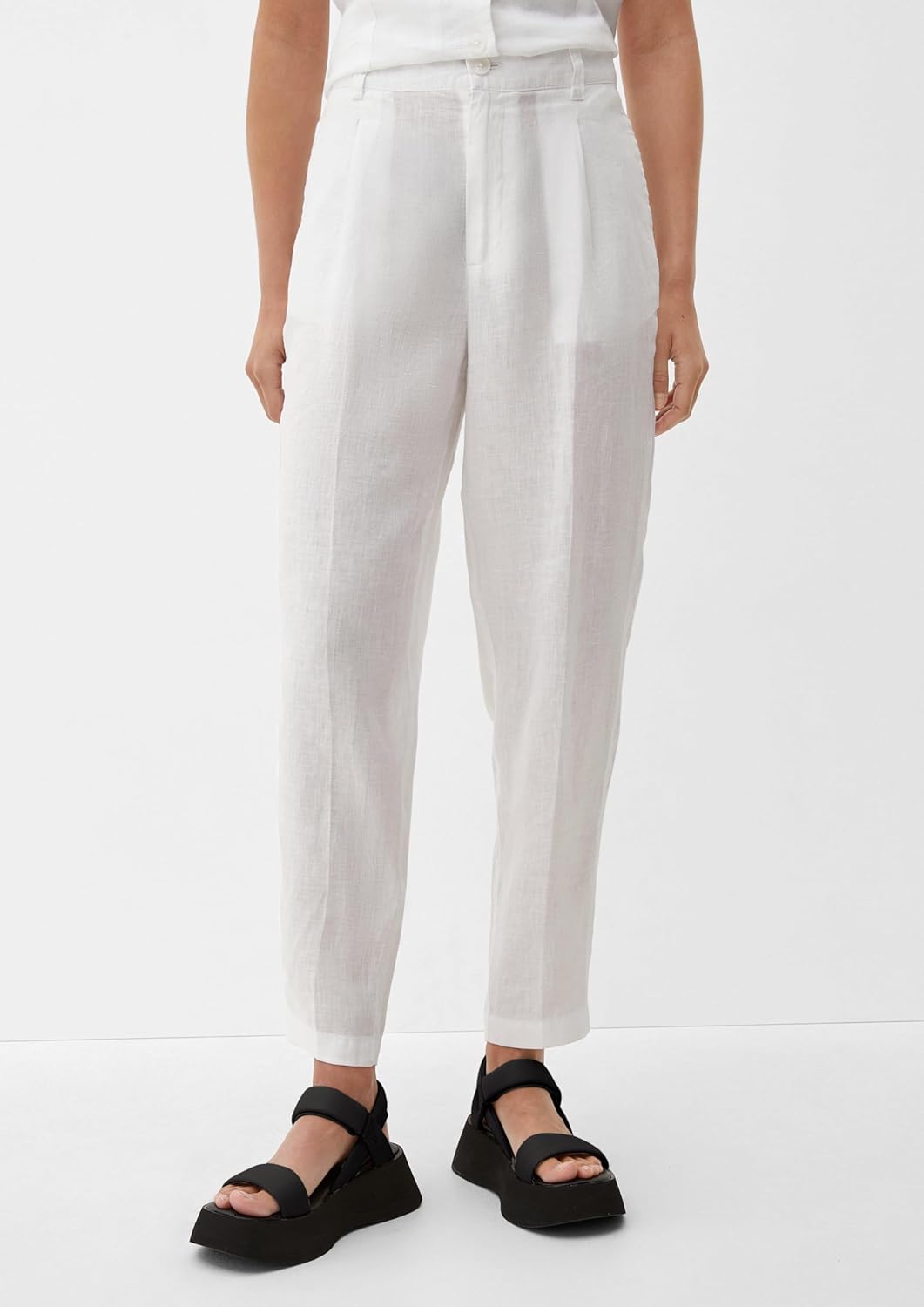 s.Oliver Damen Hose, 7/8 40 Weiss 0100, 40 Wei&#xDF; 0100