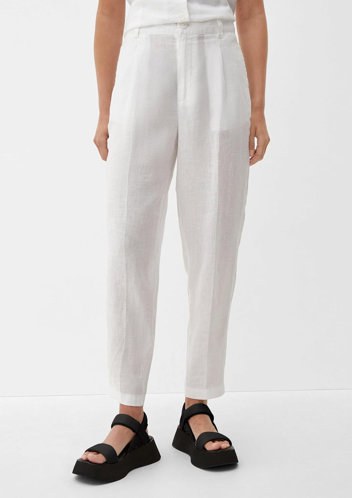 s.Oliver Damen Hose, 7/8 40 Weiss 0100, 40 Wei&#xDF; 0100