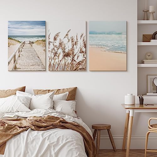 Muralo - Wandbilder Set - Leinwand Bilder Set Aufhängefertig in Boho Stil - das Leinwandbilder Set -