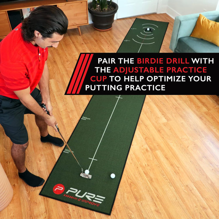 Pure2Improve Unisex-Adult Golf Puttingmatte 66x400cm Grün, 66x400cm Grün