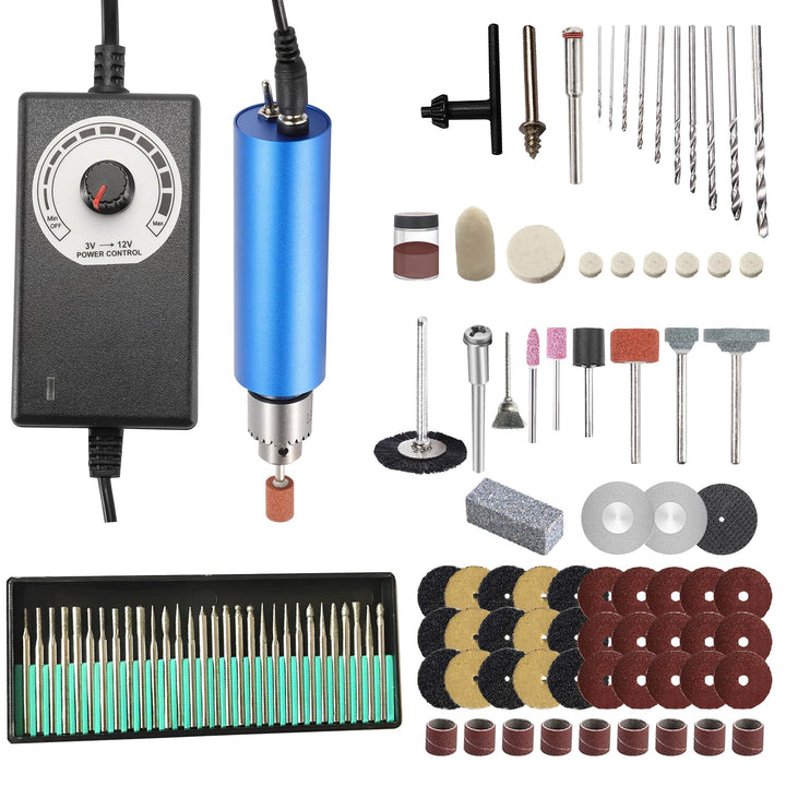 Elektrisches Handbohrer-Set, 0,8 - 3 mm, handgehaltener elektrischer Mini-Bohrer, Harz-Polierset mit