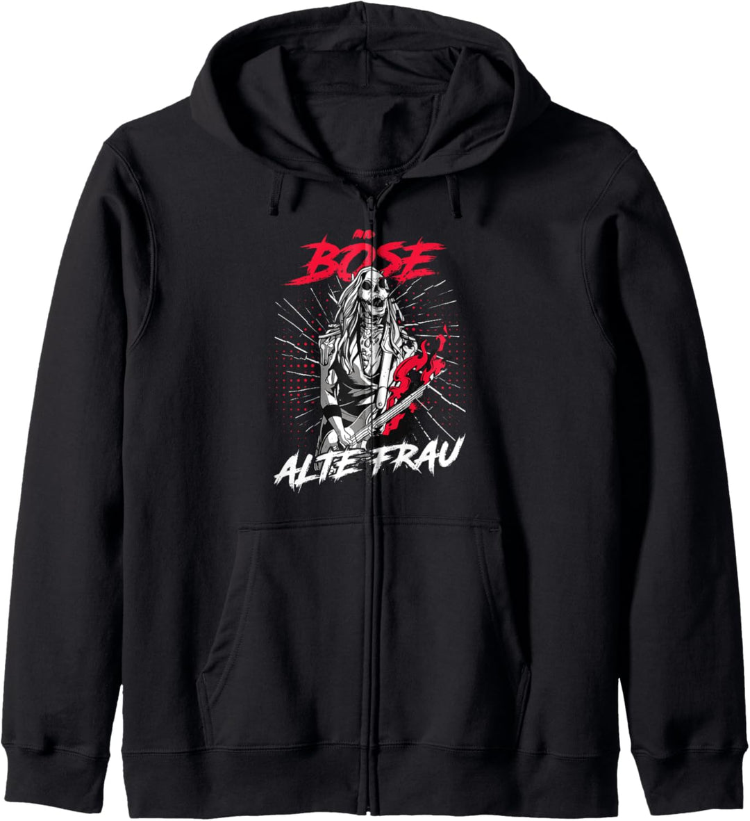 Böse alte Frau - Oma Rockerin Spruch Kapuzenjacke