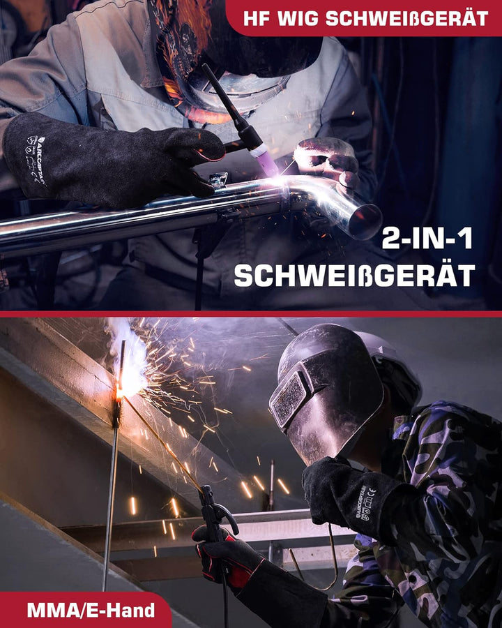 ARCCAPTAIN DC WIG Schweissgerät 200Amper IGBT - Kombi HF-Zündung TIG WIG Schweissgerät mit 200 Amper