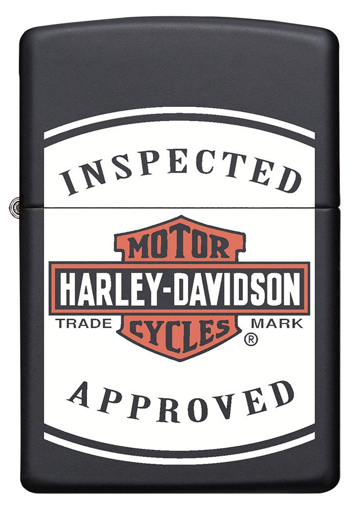 ZIPPO – Sturmfeuerzeug, Harley Davidson Inspected Approved, Color Image, Black Matte, nachfüllbar, i