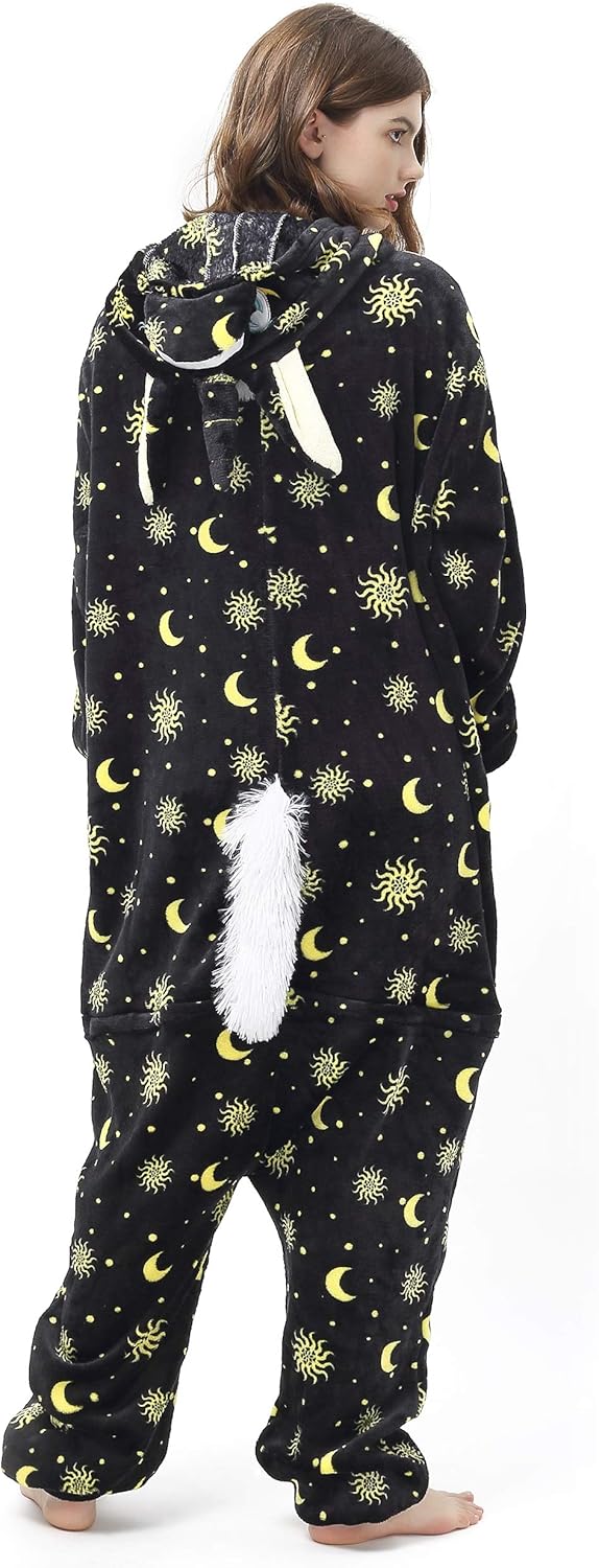 Katara Damen, Herren Einhorn Schwarz-sterne Jumpsuit S Einhorn Schwarz-sterne, S Einhorn Schwarz-ste