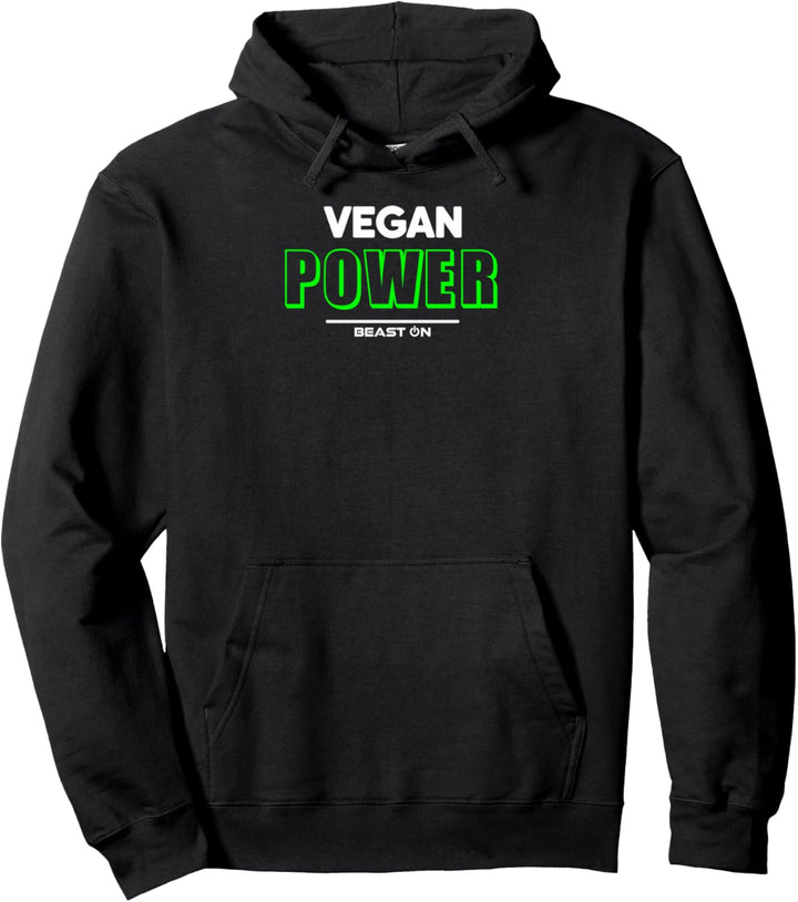 Vegan Power grün Training Fitness Motivation Gym Sprüche Pullover Hoodie