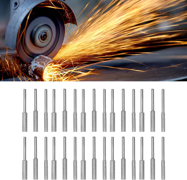 30 Stück Kettensägenschärfer Stein Kettensägenschleifstein mit 4,0 Mm, 4,8 Mm und 5,5 Mm Schmirgelsc