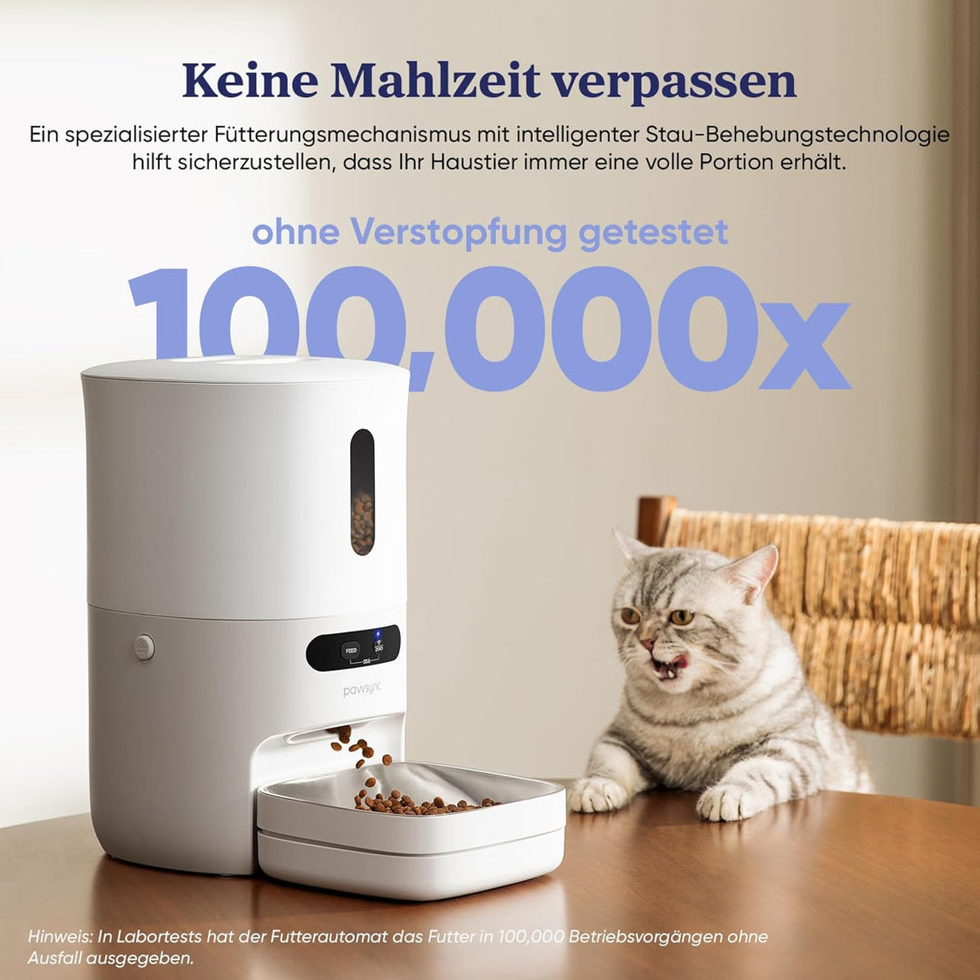 Smart Futterautomat, 3 Stück, Farbwechselnde Erinnerung, Haustierfutter-Trockenmittel hält Futter tr
