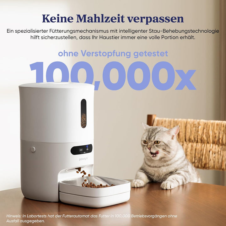 Smart Futterautomat, 3 Stück, Farbwechselnde Erinnerung, Haustierfutter-Trockenmittel hält Futter tr