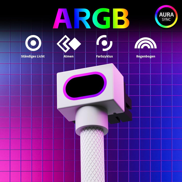 8-Pin CPU Verlängerungskabel,5V 3Pin ARGB SYNC für PC Stromversorgungskabel,18AWG für Kabelverlänger