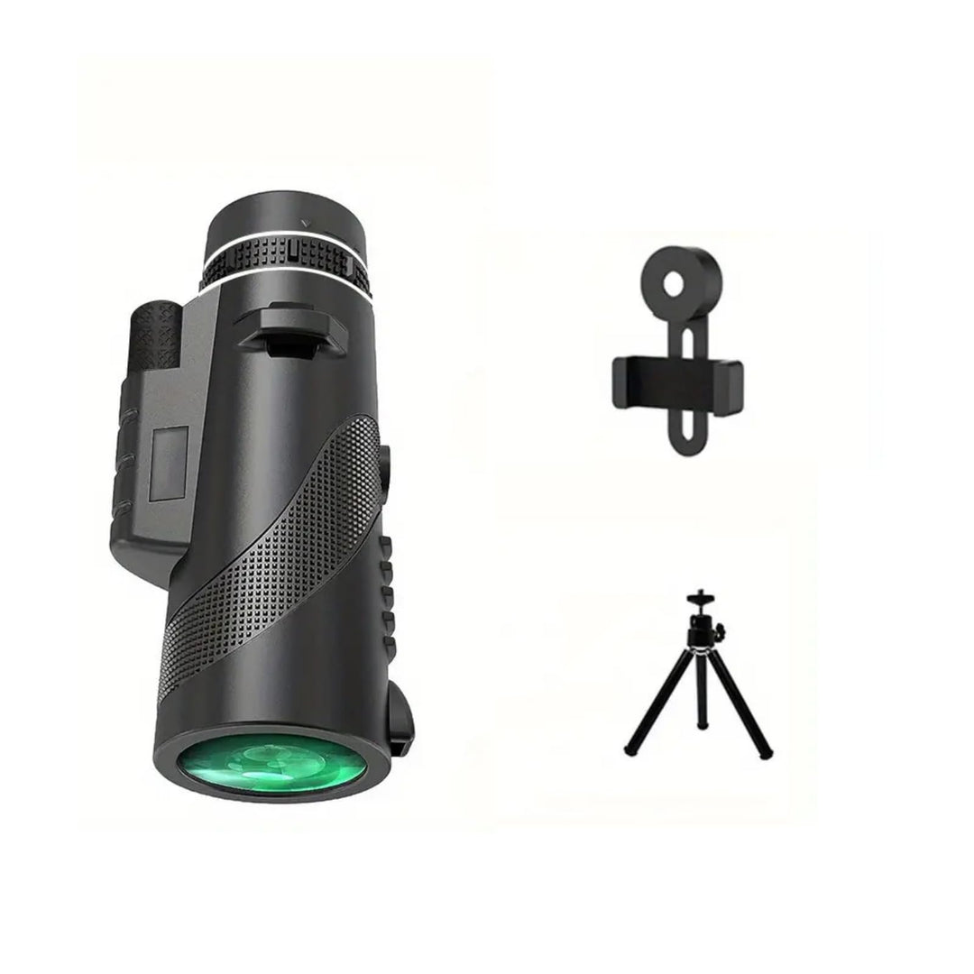 Mengshen 10x40 Monokular Teleskop Pro Kit mit Universal Handy Adapter Stativ für Smartphone Digiskop