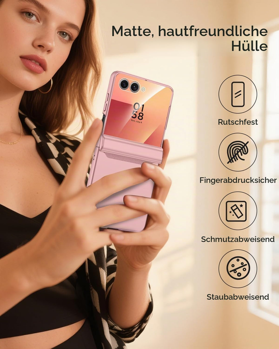 Miimall Kompatibel mit Samsung Galaxy Z Flip 7 Hülle mit Scharnierschutz Magnetischer [Externer Bild