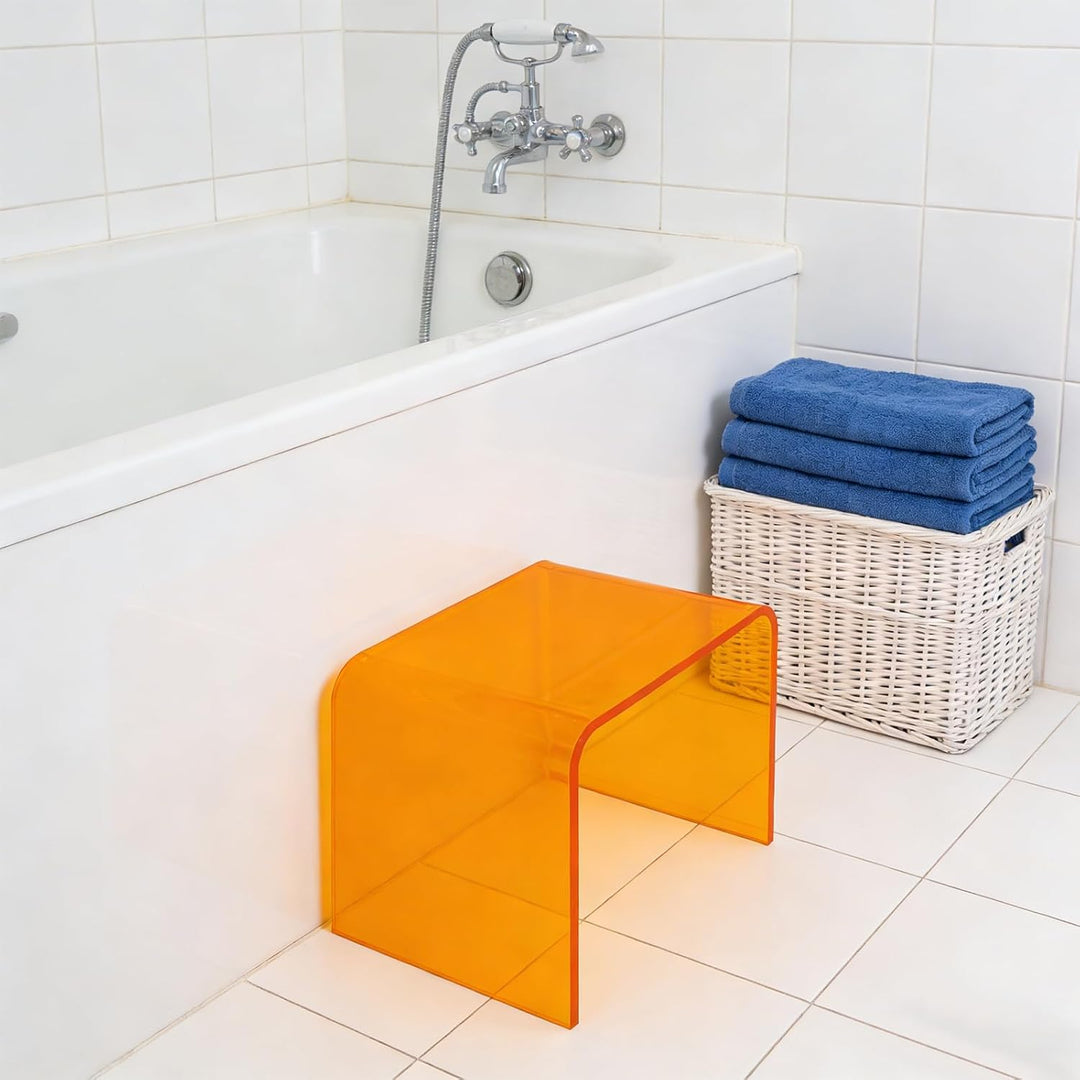 Acryl Tritthocker rutschfest 50 kg belastbar Trittleiter für Kinder Bad Schlafzimmer Stufenhocker Gl