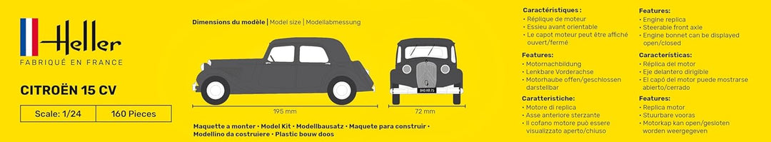 Heller 80763 Modellbausatz Citroën 15 CV