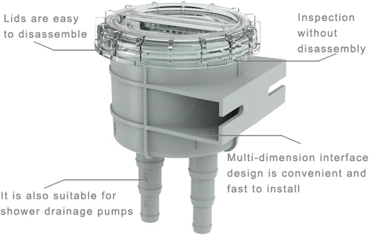 KIMISS Seewasserfilter, ABS 4,3 Zoll Einlass-Seewassersiebfilter Motor Protect Cleaner Cooling für 1