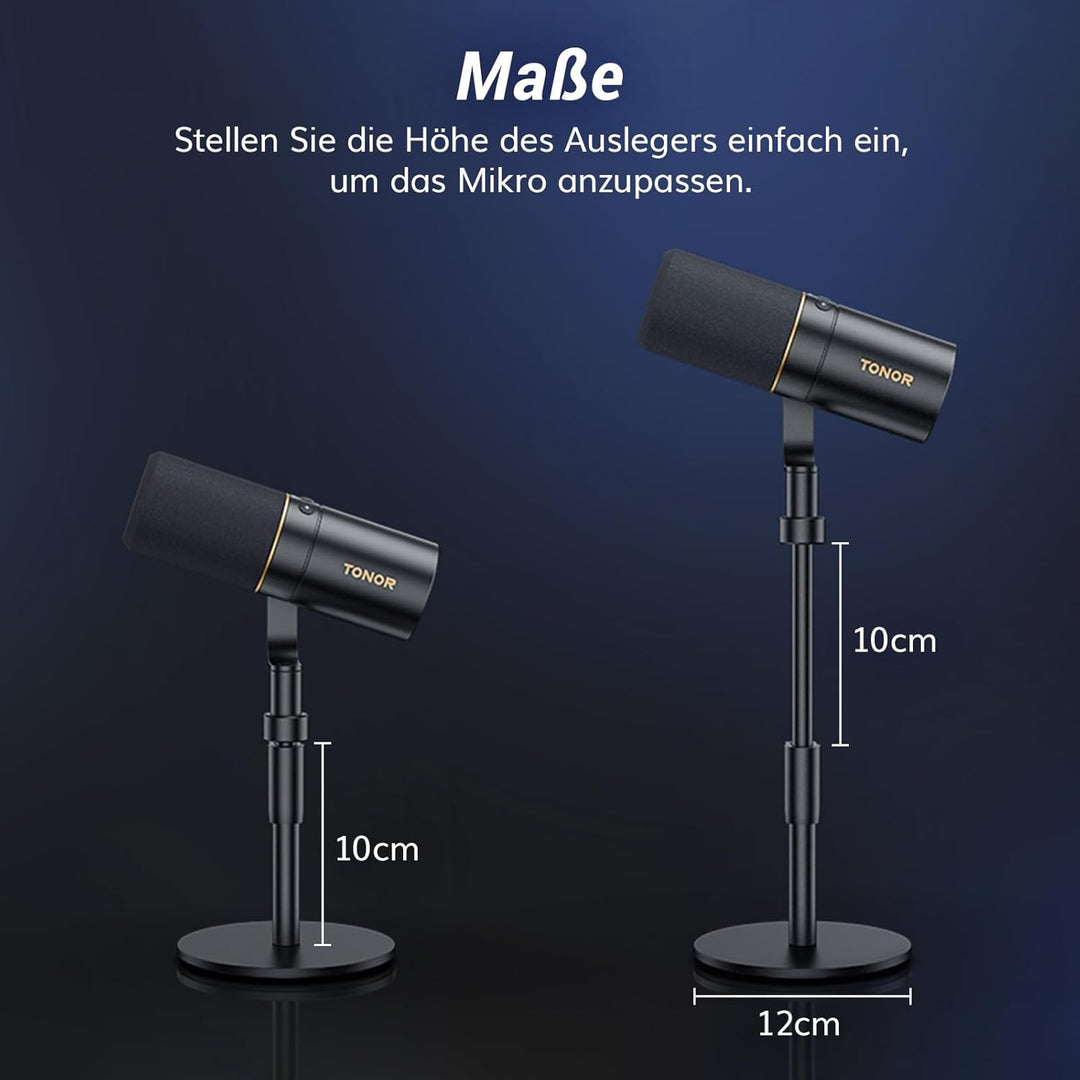 TONOR Dynamisches Microphone mit XLR/USB Kabel, Mikro PC, Vocal Mic Gesangsmikrofon für Podcast, Str