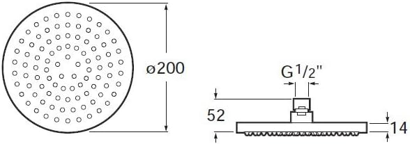 ROCIADOR RAINSENSE CIRCULAR 200 MM ABS