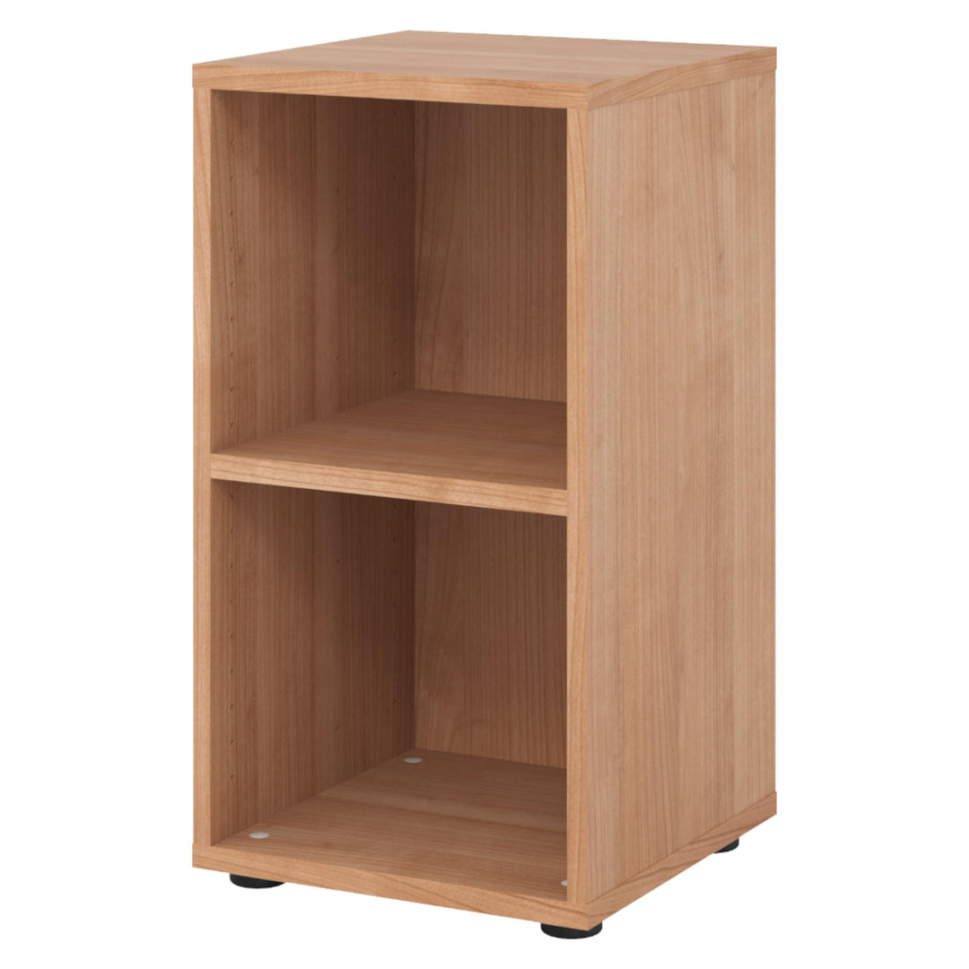 bümö Regal Nussbaum, Standregal aus Holz für 2 Ordnerhöhen - Bücherregal klein 40 cm schmal, Aktenre