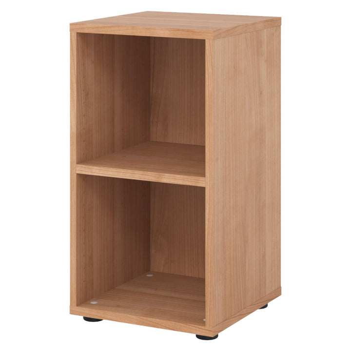 bümö Regal Nussbaum, Standregal aus Holz für 2 Ordnerhöhen - Bücherregal klein 40 cm schmal, Aktenre