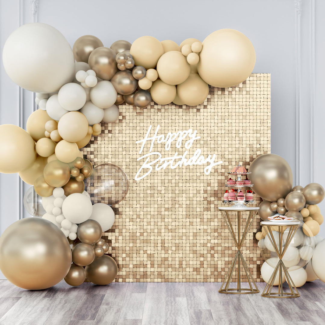 Kate Schimmernde Wand Hintergrund Champagner Gold Quadratisch Pailletten Glitzer Foto Hintergrund Pa
