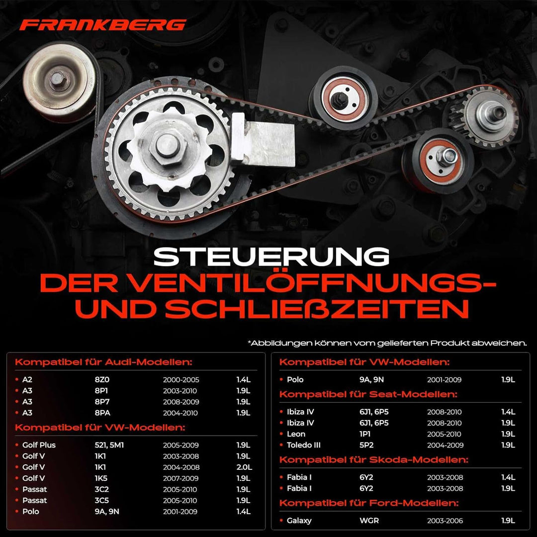 Frankberg Zahnriemensatz Zahnriemen Kompatibel mit A3 Sportback 8PA 1.9L 2004-2010 P.a.s.s.a.t 3C2 1