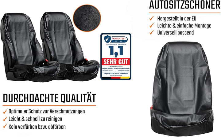 L & P Car Design 2 Stück Sitzschoner Auto Autositzschoner Vordersitze Auto Sitzbezüge Werkstatt Sitz